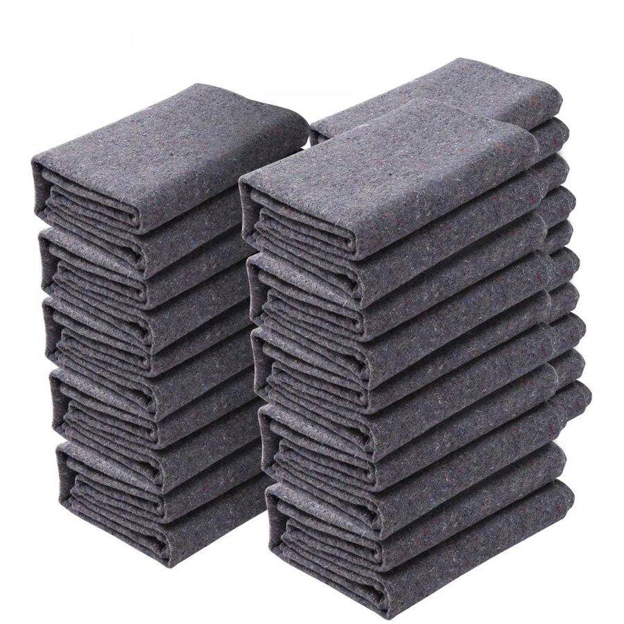 VEVOR Moving Blankets,182.9 x 137.2 cm, 9.5 kg/dz Weight, 12 Packs, Professional Recycled Cotton Packing Blanket, Large Heavy Duty Shipping Mover Pads Perfect for Protecting Furniture, Floors, Appliances