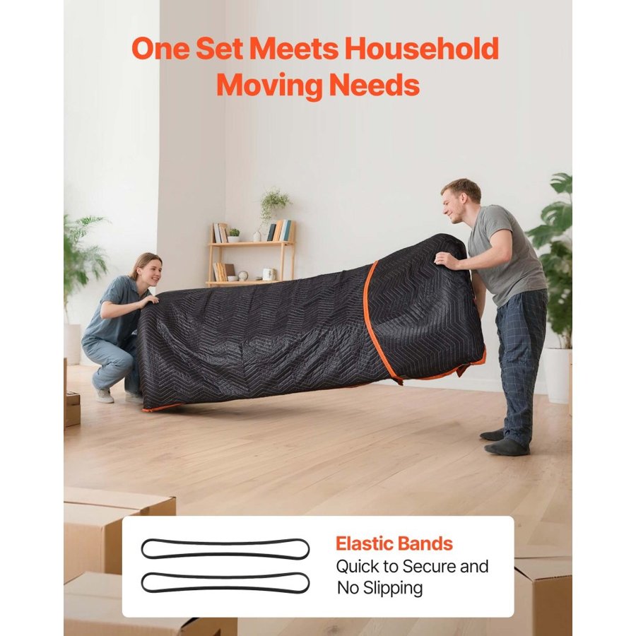 VEVOR Shipping Blankets – 80 x 72 Inch, 6 Pcs, 2.2 LBS