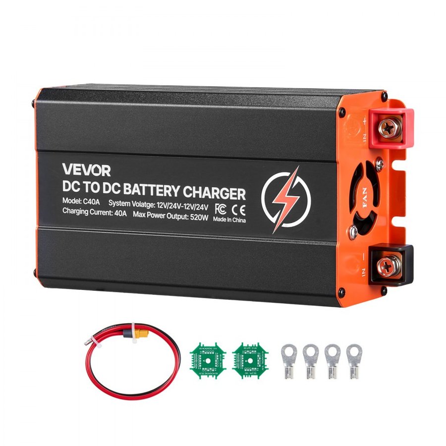 VEVOR 40 Amp DC to DC Charger – C40A, 520W, 12/24V