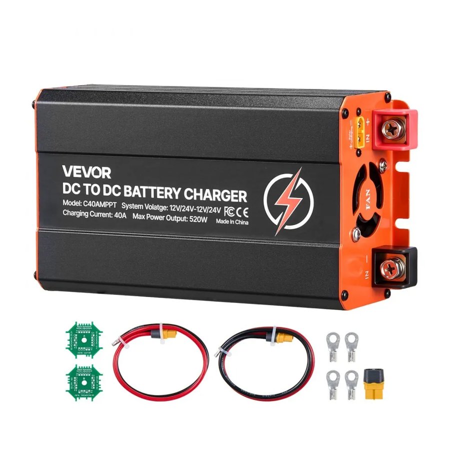 VEVOR 40A DC to DC Battery Charger – MPPT, 520W Dual Input