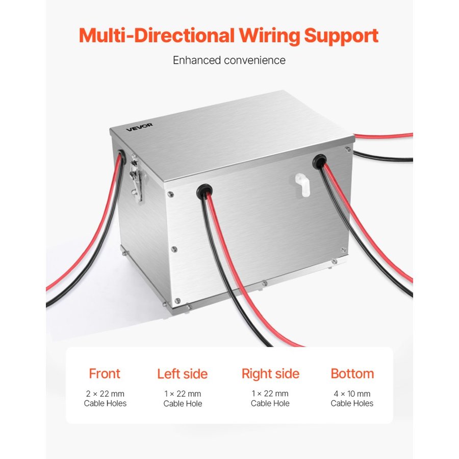 VEVOR Aluminium Battery Box – Group 24/31, 12V–36V