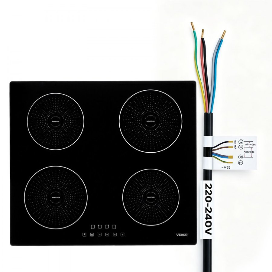 VEVOR 4 Burner Induction Cooktop – 60 cm, 7000W, 9 Levels