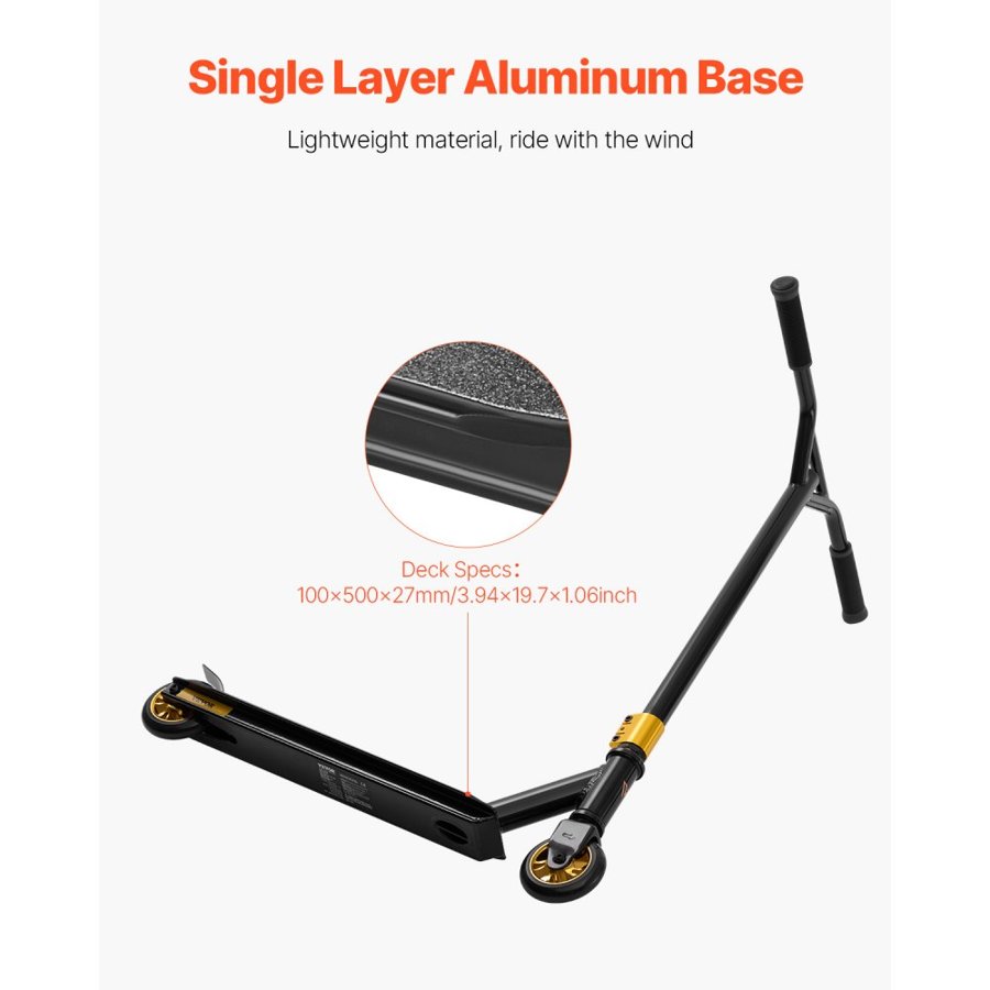 VEVOR Stunt Scooter, Complete Trick Scooters for Kids Ages 11-13 Years, Teens, Adults, Boys, and Girls, Freestyle Street Rider for Intermediate and Beginner, Lightweight Aluminum Deck, ABEC-9 Bearing
