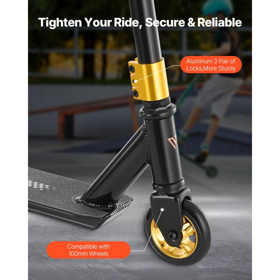VEVOR Stunt Scooter, Complete Trick Scooters for Kids Ages 11-13 Years, Teens, Adults, Boys, and Girls, Freestyle Street Rider for Intermediate and Beginner, Lightweight Aluminum Deck, ABEC-9 Bearing