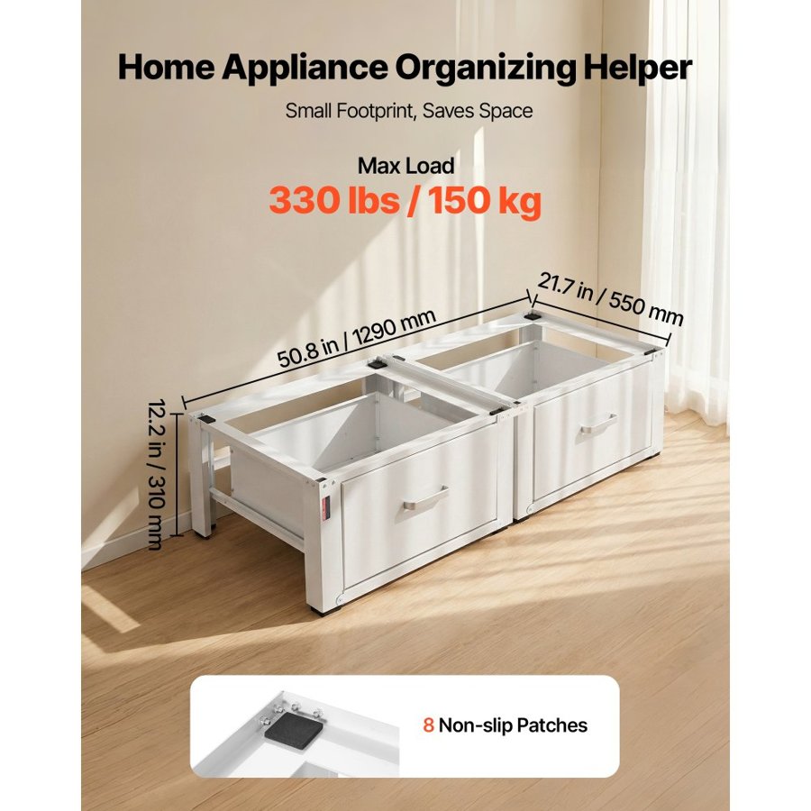 VEVOR Laundry Pedestal with Drawer – 11.4 in, 330 lb, 2 Pack