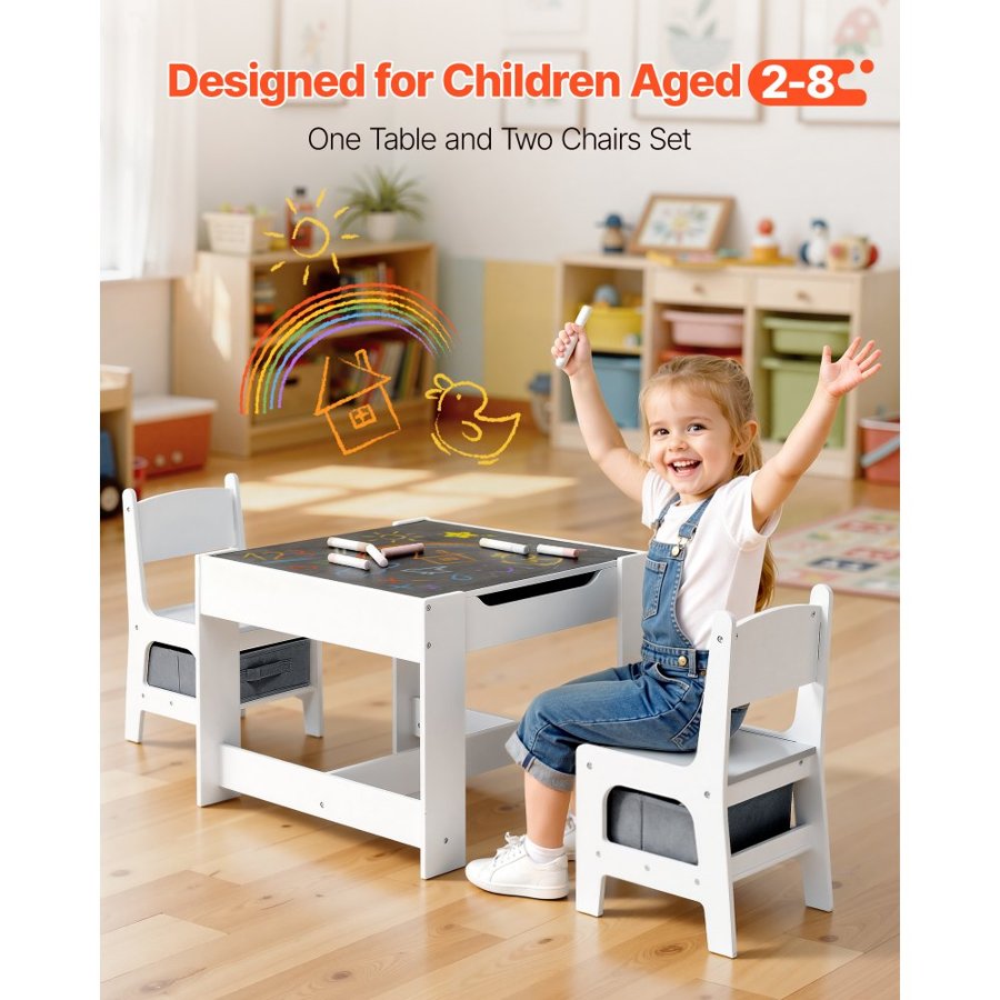 VEVOR Kids Table and Chair Sets – 110LBS, 24x24in, P2 Grade