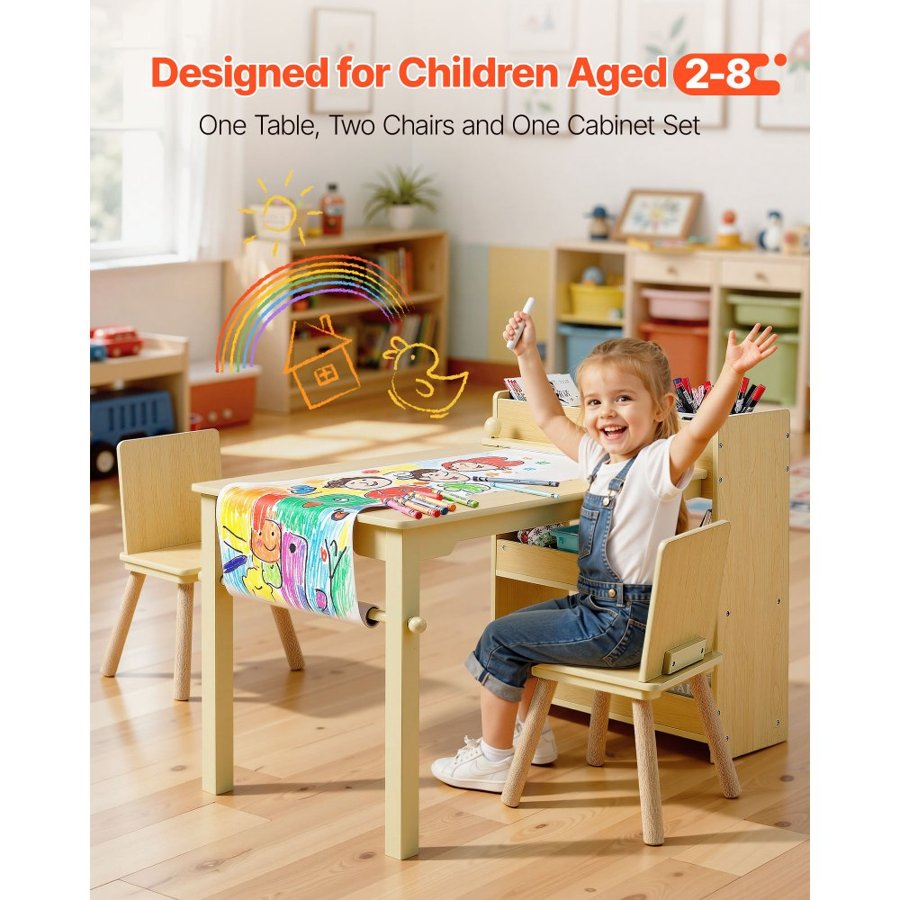 VEVOR Kids Art Table and Chairs – 110LBS, 2 Chairs