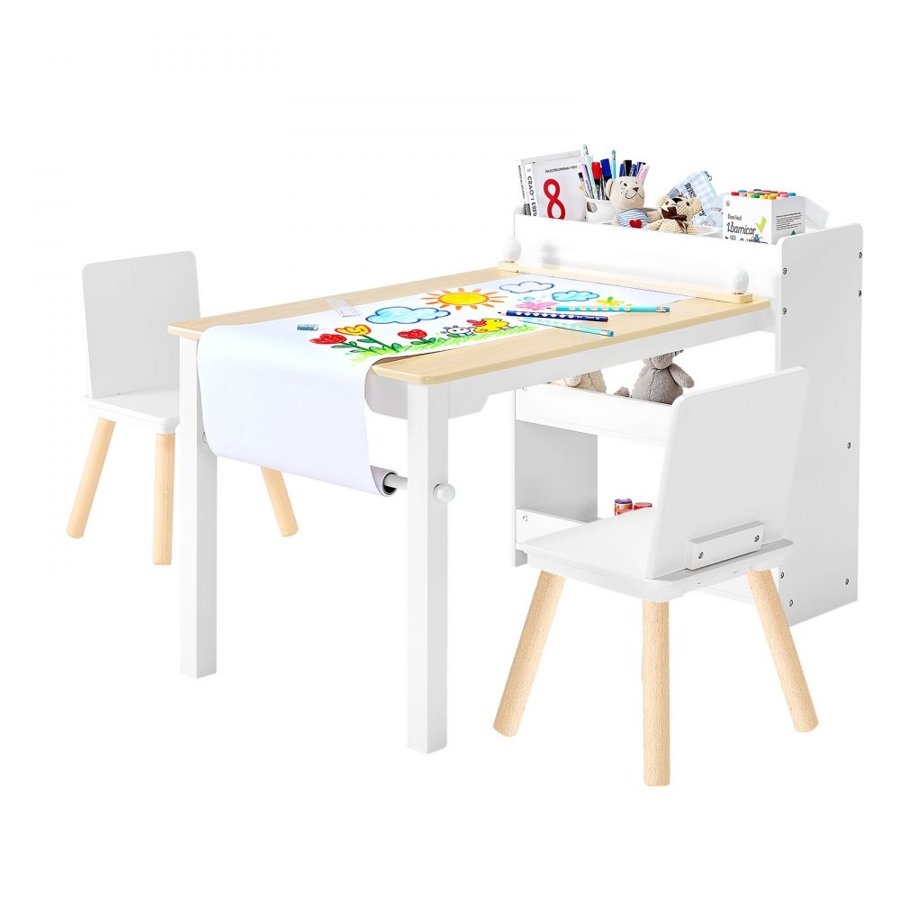VEVOR Toddler Craft Table and Chairs – Solid Pine, 110 LBS