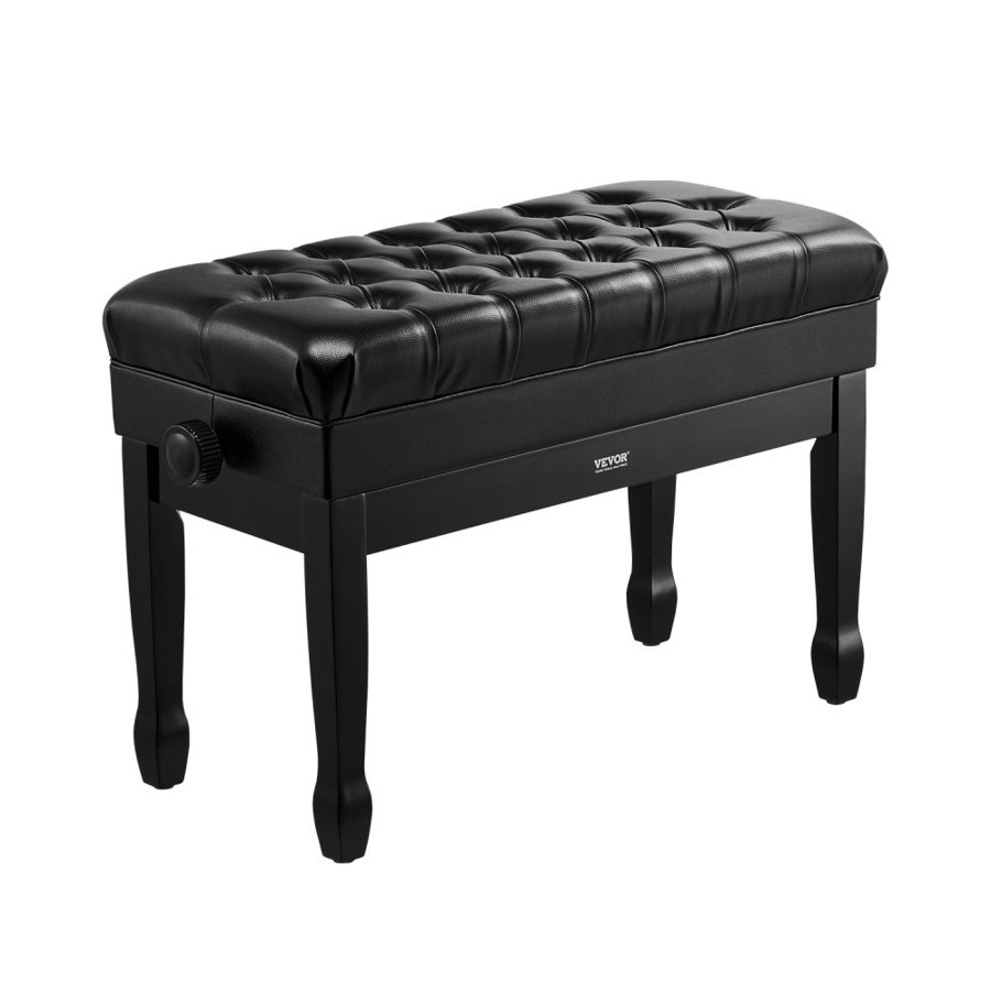 VEVOR Adjustable Piano Keyboard Bench Storage Padded Seat Wooden Bookcase Stool 750x360x515mm