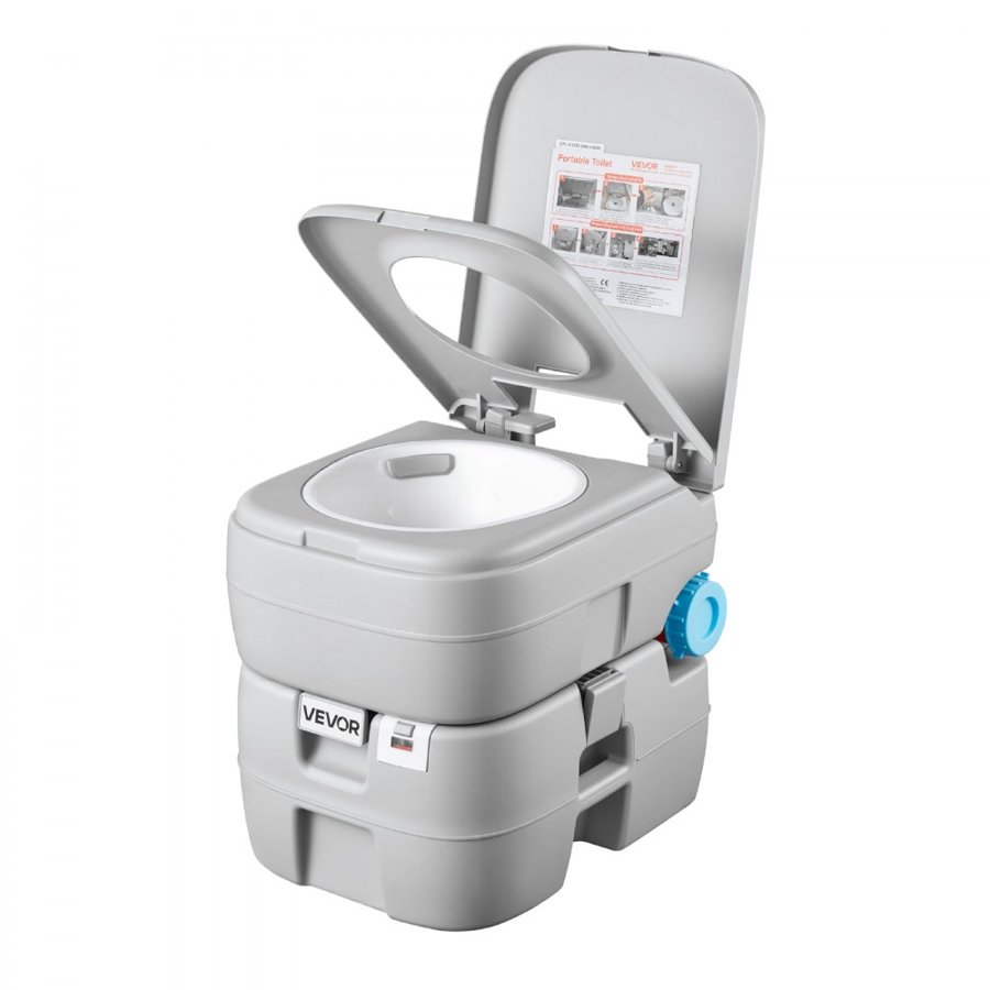 VEVOR Portable Toilet, 7.9 Gallon Detachable Waste Tank, 200 Flushes, Camping Toilet for Adults, Outdoor Travel Potty with Level Indicator, Suitable for RV Travel, Camping, Hiking, Boating and Trips