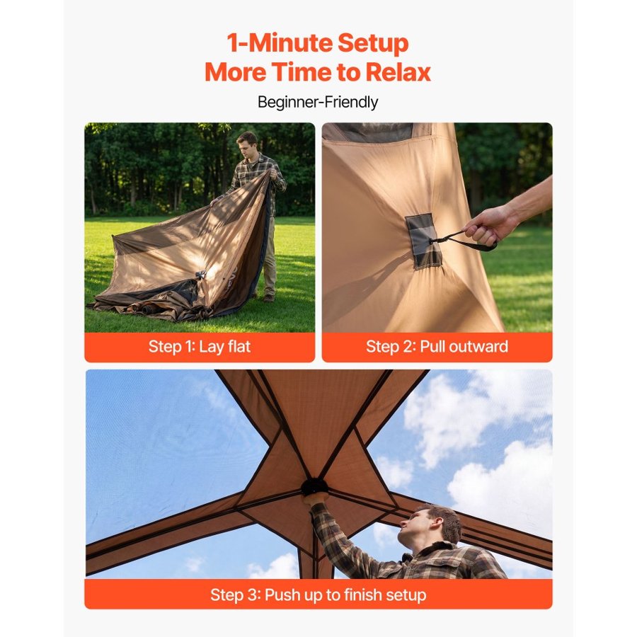 VEVOR 6 Person Pop Up Cabin Tent – 60-Sec, 300D Oxford