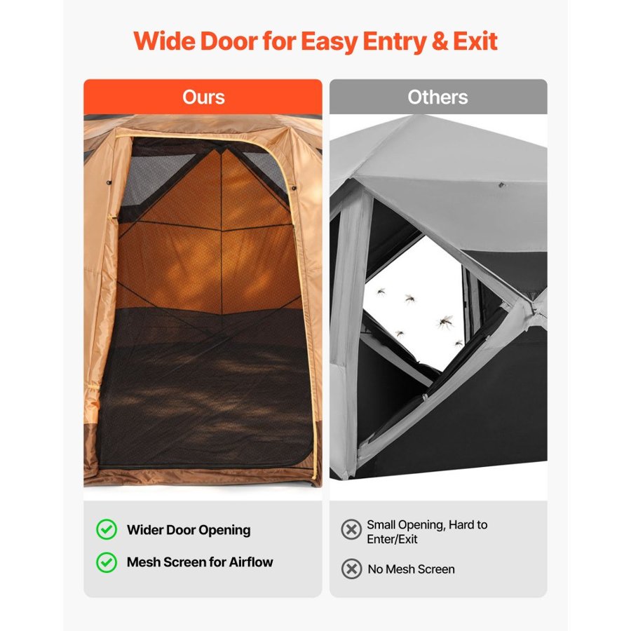 VEVOR 6 Person Pop Up Cabin Tent – 60-Sec, 300D Oxford