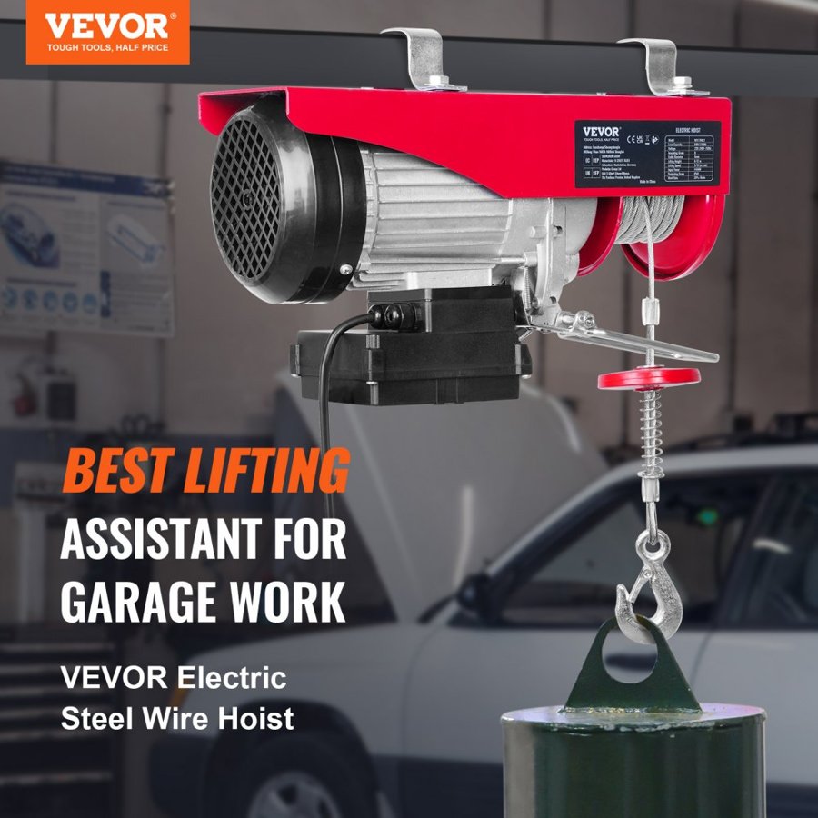 VEVOR Electric Hoist with Wireless Remote – 1320 lbs, 1150W