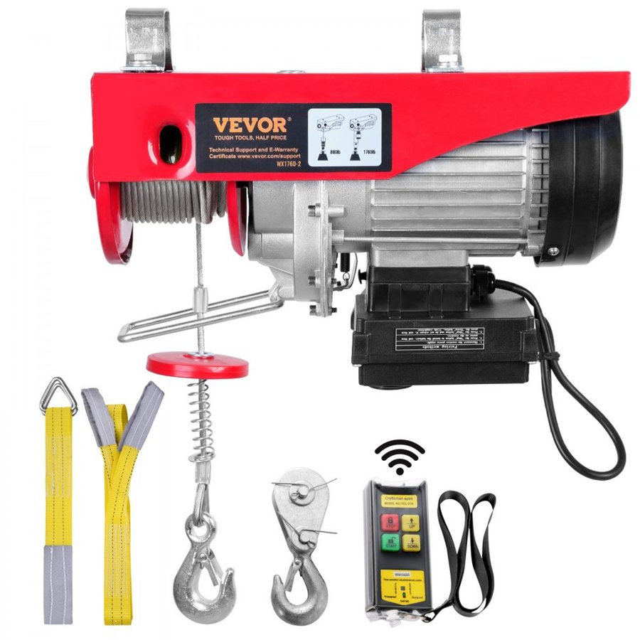 VEVOR Electric Cable Hoist with Wireless Remote & Steel Wire