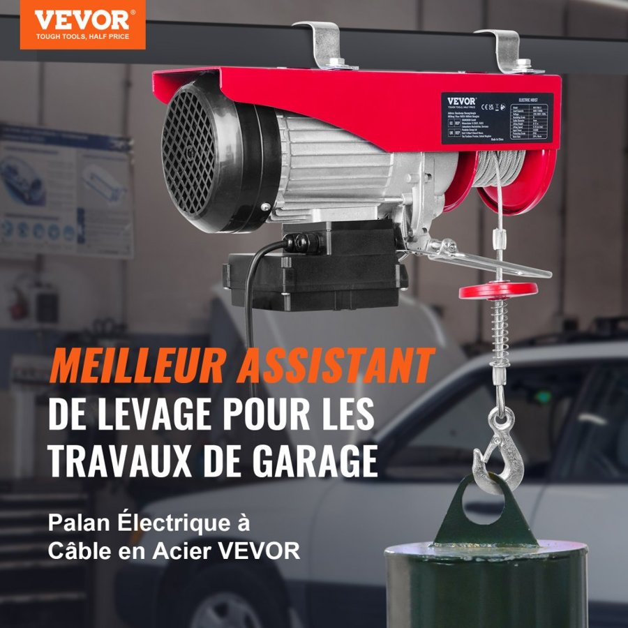 VEVOR Electric Cable Hoist with Wireless Remote & Steel Wire