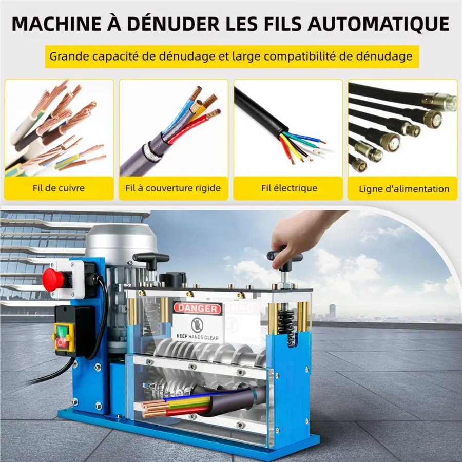 VEVOR Automatic Cable Stripping Machine - 370W, 11CH