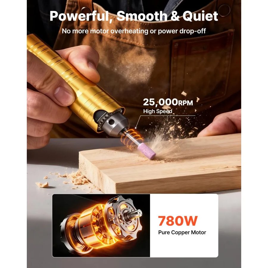 VEVOR Flex Shaft Grinder Rotary Tool – 25000RPM, 112PCS
