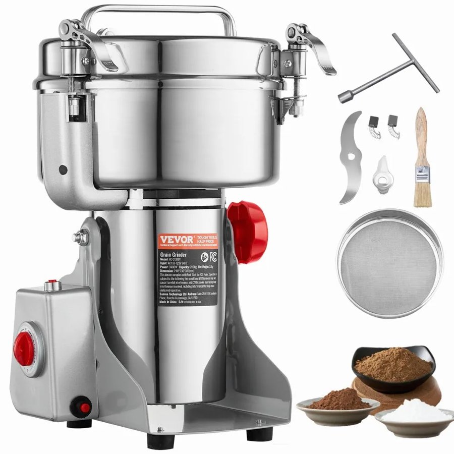 VEVOR Heavy Duty Grain Grinder – 3400W, 2000g, Swing Type