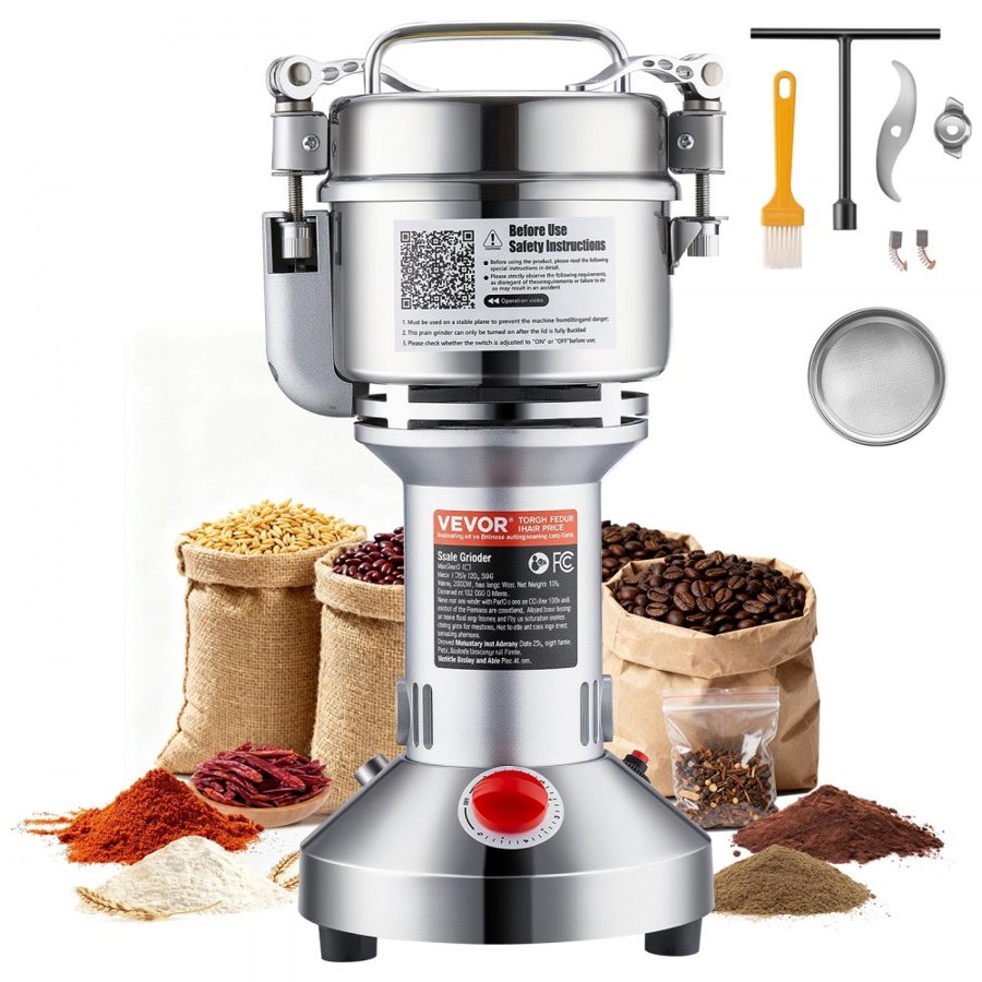 VEVOR Stainless Steel Pulverizer Machine – 1500W, 300g