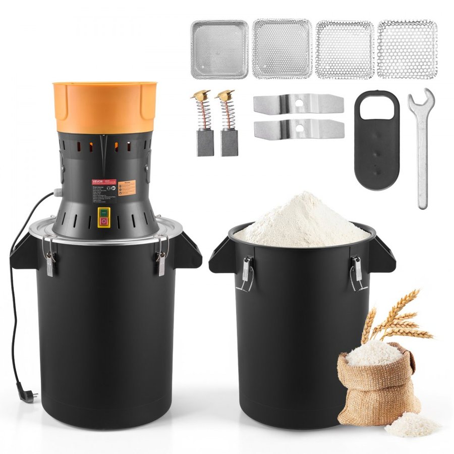 VEVOR Commercial Electric Grain Mill – 600W, 53L, 15000RPM