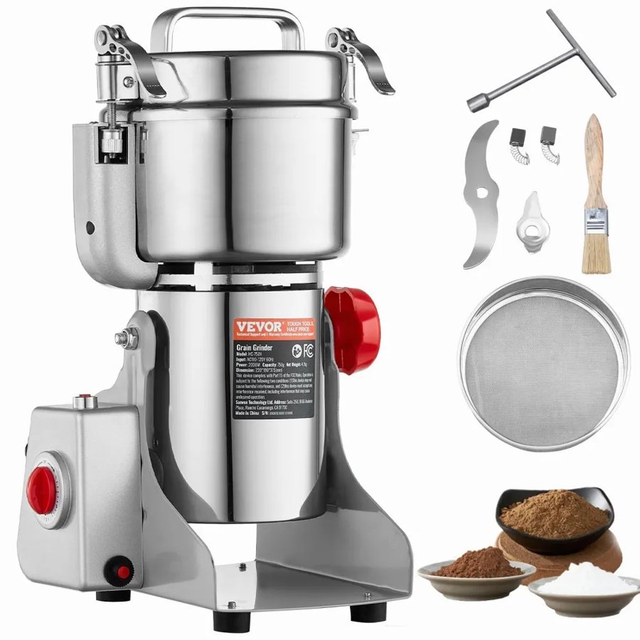 VEVOR Electric Dry Grinder – 2000W, 750g, Stainless Steel