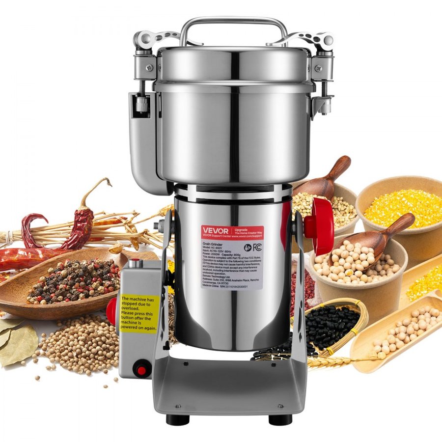 VEVOR Commercial Electric Spice Grinder – 2100W, 800g