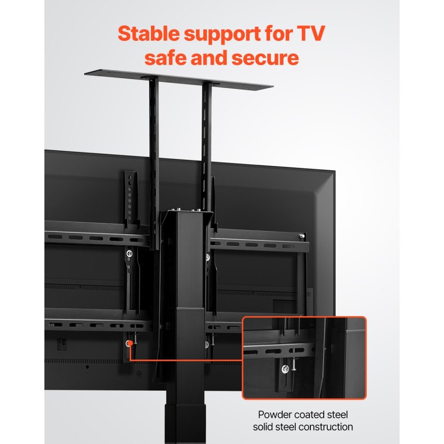 VEVOR Motorized TV Lift Stand, 32-70 Inch, 120 lbs Max Load, Floor Mount, Supports Most VESA Patterns, Ideal for Offices, Living Rooms & More