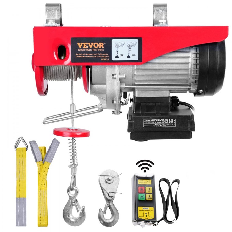 VEVOR Electric Winch with Wireless Remote – 550 lbs, 510W
