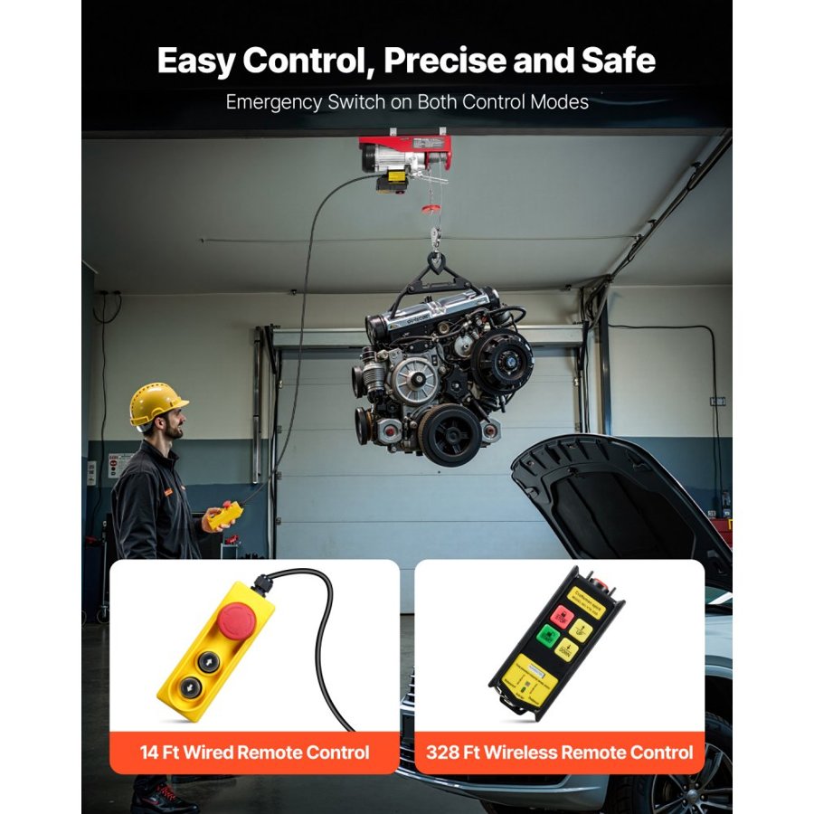 VEVOR Engine Hoist Crane – 1320 lbs, Wireless & Wired Remote