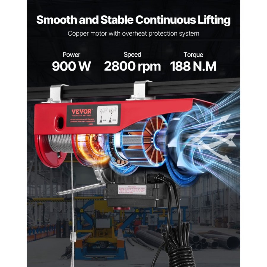 VEVOR Engine Hoist Crane – 1320 lbs, Wireless & Wired Remote