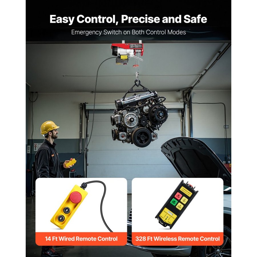 VEVOR Engine Winch Hoist – 440 lbs, Dual Remote Control