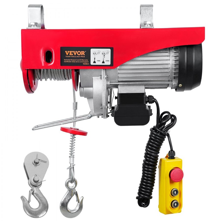 VEVOR 220V Electric Hoist – 2200 lbs, 1600W Copper Motor