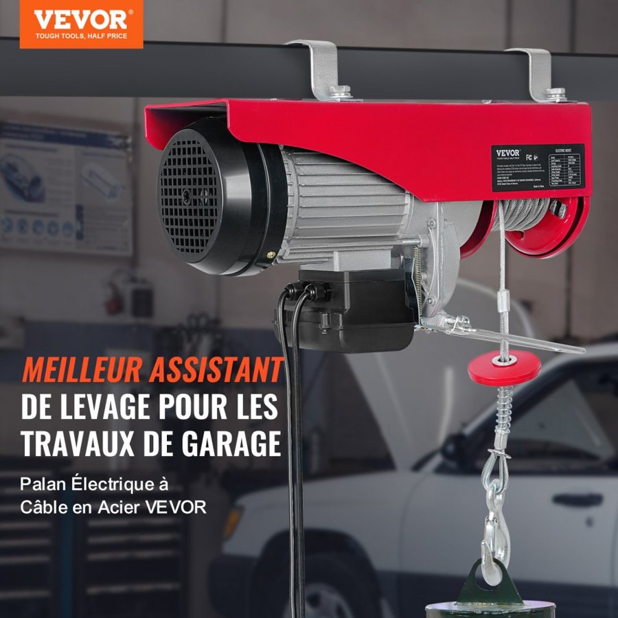 VEVOR 220V Electric Hoist – 2200 lbs, 1600W Copper Motor