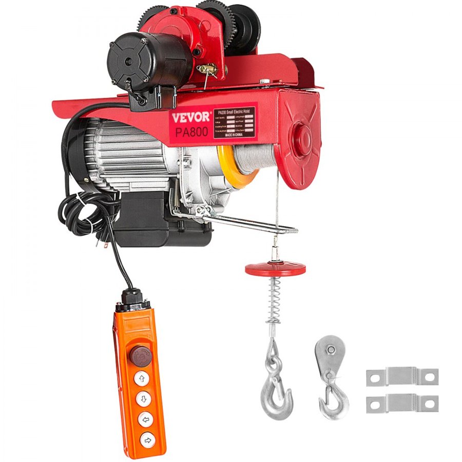 VEVOR Electrical Wire Rope Hoist & Trolley – 1700 lbs, 1300W
