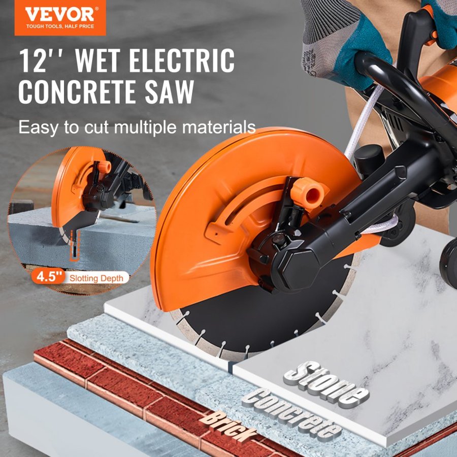 VEVOR Concrete Saw Cutter – 2800W, 4.5" Depth, 305mm