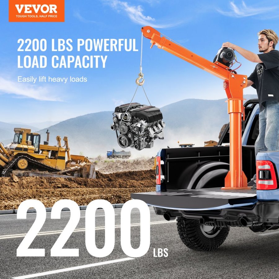 VEVOR pikapa kravas kastes celtnis ar elektrisko vinču 2200 lbs