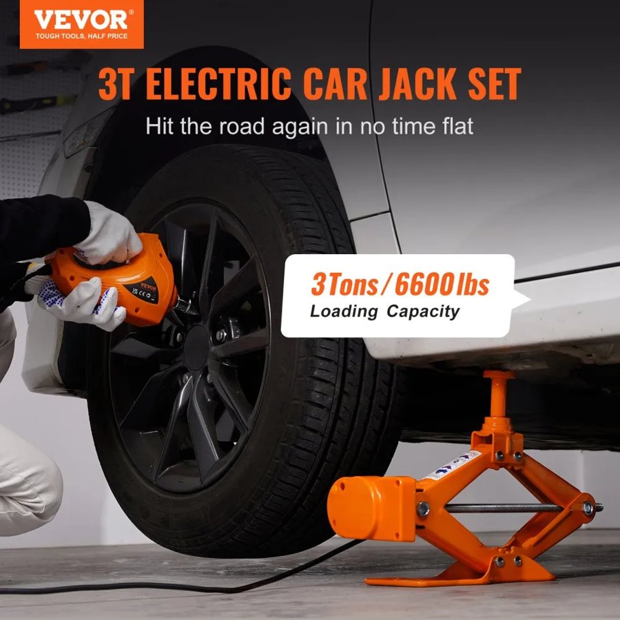 VEVOR 3 Ton Scissor Jack for Easy Car Lifting & Repairing