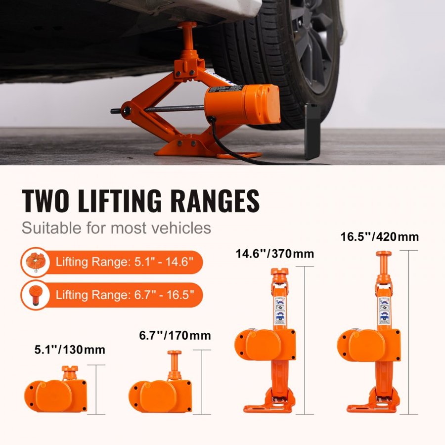 VEVOR 3 Ton Scissor Jack for Easy Car Lifting & Repairing