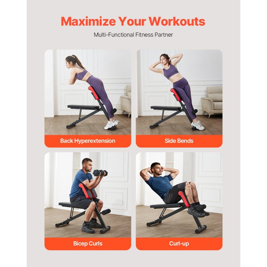 VEVOR Multi Functional Weight Bench –  330 lbs Capacity