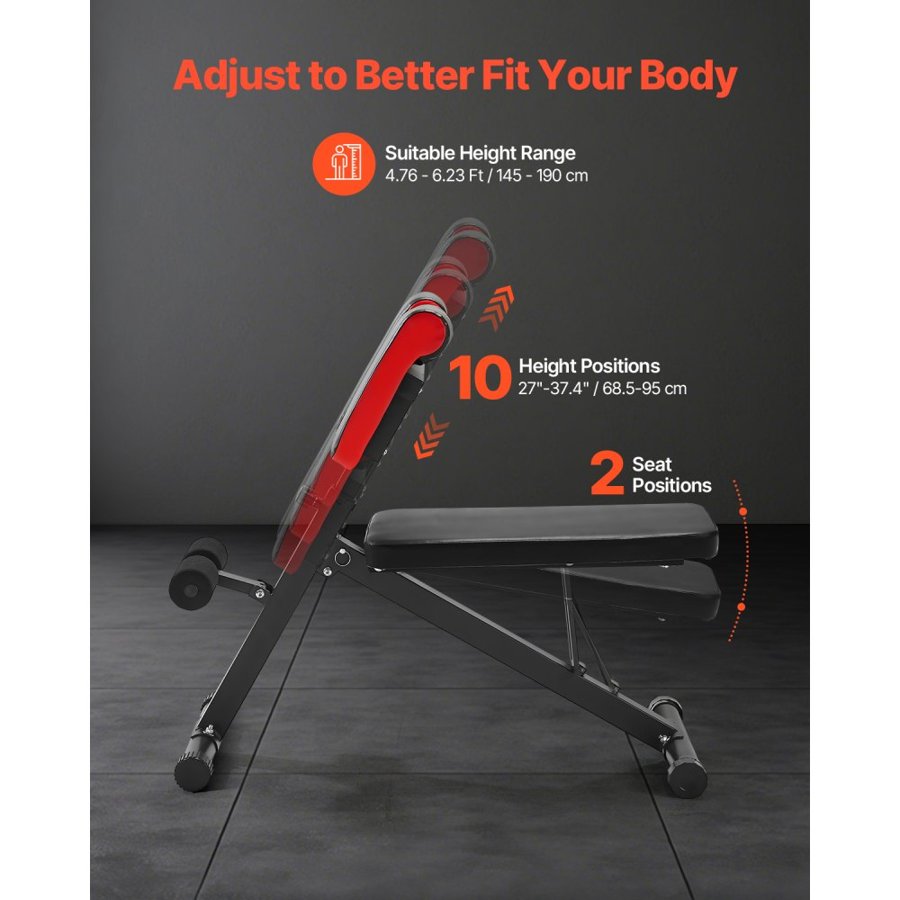 VEVOR Multi Functional Weight Bench –  330 lbs Capacity