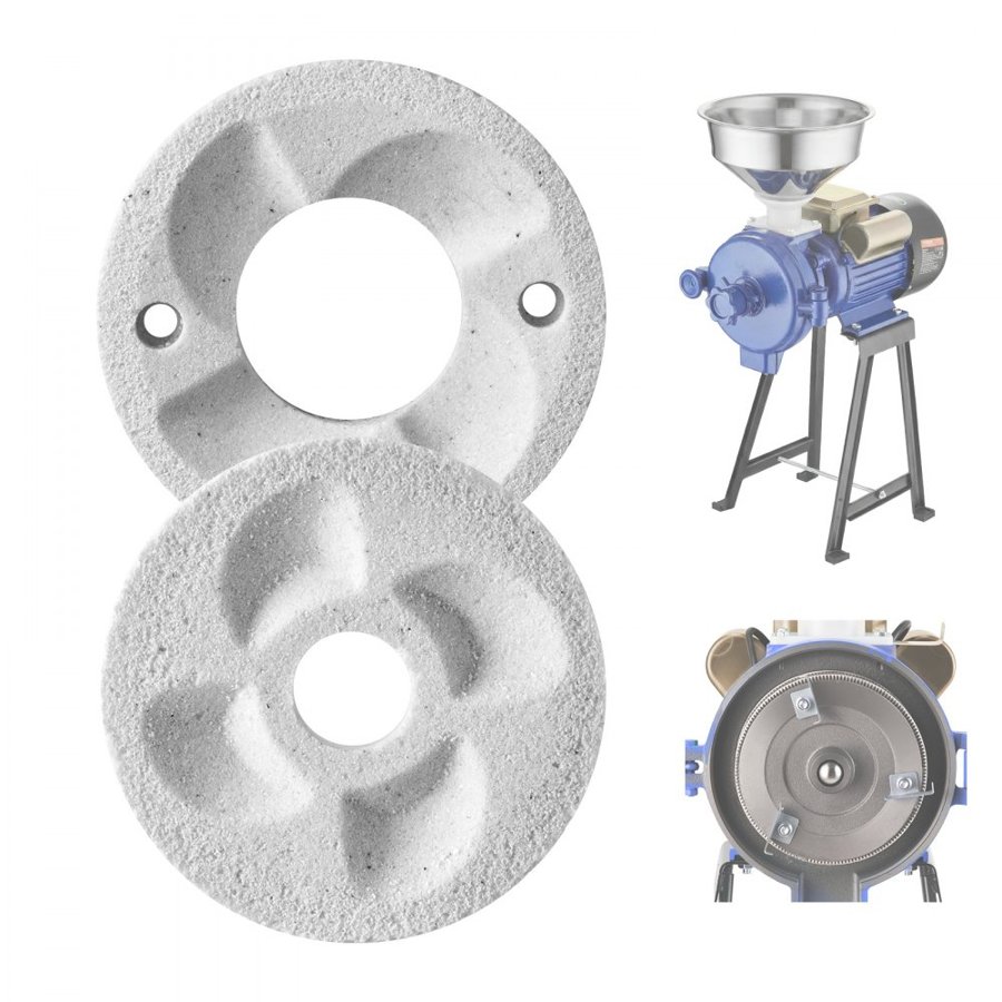 VEVOR 2PCS Grinding Sheets for Electric Grain Mill Grinder, Marble Dry & Wet Grinding Discs, Replacement Grinding Plates Compatible with VEVOR GM-002 Corn Spice Mill Grinder