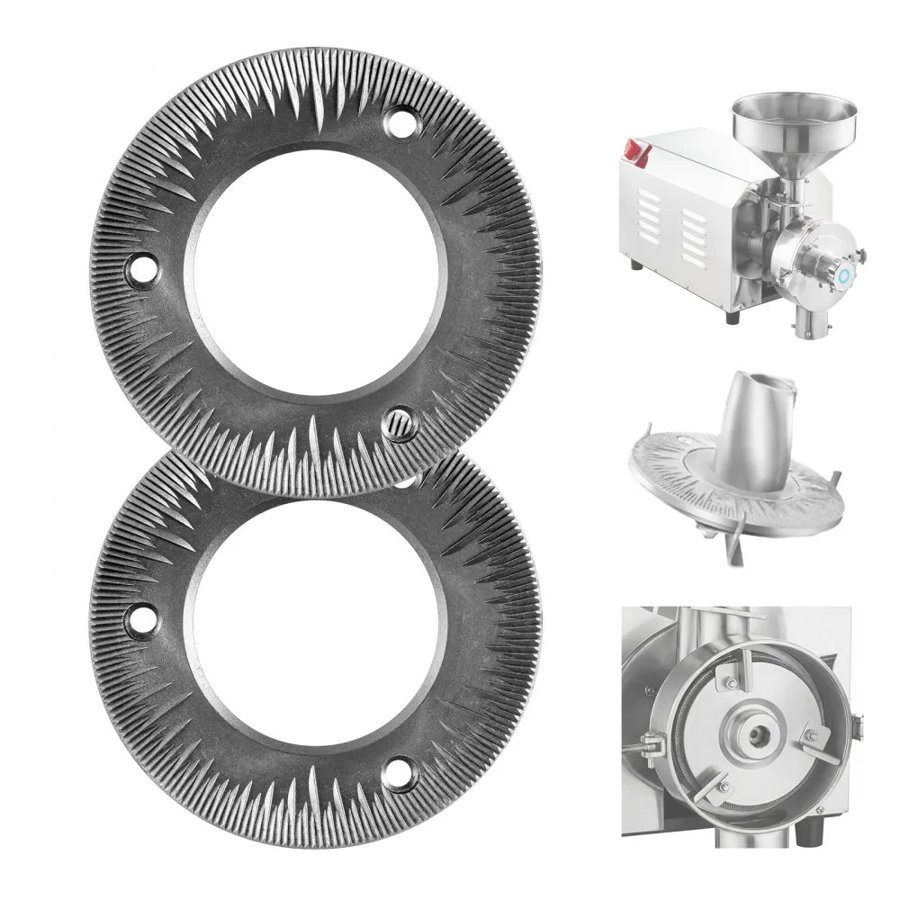 VEVOR 2PCS Grinding Sheets for Electric Grain Mill Grinder, Cast Iron Dry Grinding Discs, Replacement Grinding Plates Compatible with VEVOR HN-2200, HN-3000 Corn Spice Mill Grinder