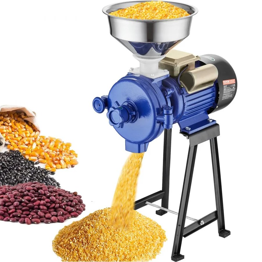 VEVOR Commercial Corn Mill Grinder – 3000W, Cast Iron Plates