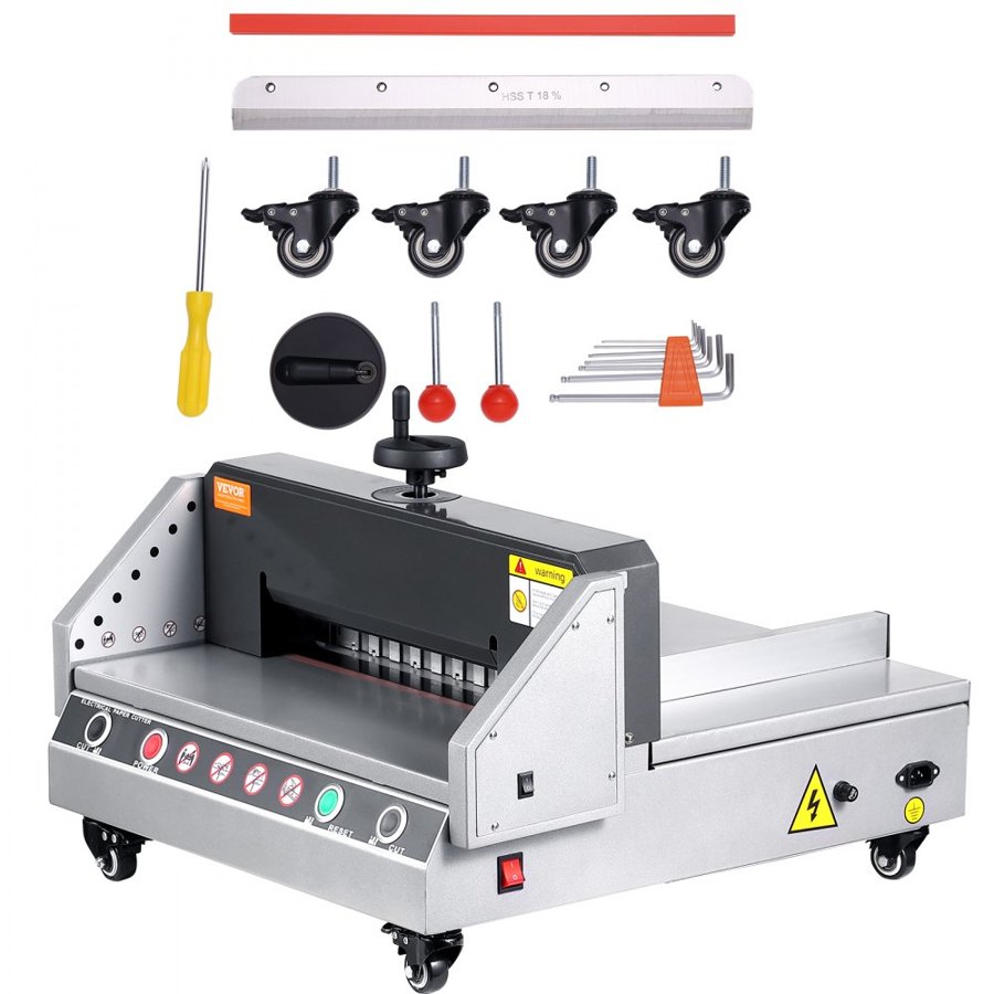 VEVOR Electric Paper Cutter, 13" /330.2mm Cutting Width, 1.57"/40mm Cutting Thickness, Desktop Paper Cutting Machine with Button Control, Electric Paper Trimmer for Office, School, Printing Plant