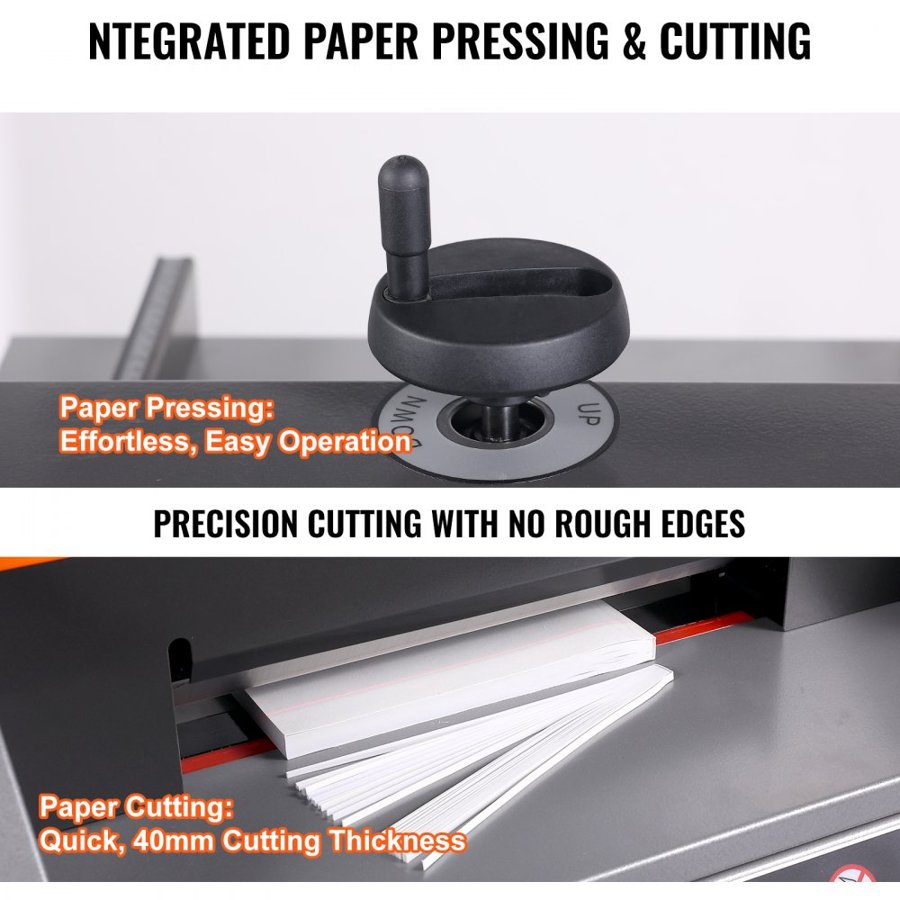 VEVOR Electric Paper Cutter, 13" /330.2mm Cutting Width, 1.57"/40mm Cutting Thickness, Desktop Paper Cutting Machine with Button Control, Electric Paper Trimmer for Office, School, Printing Plant