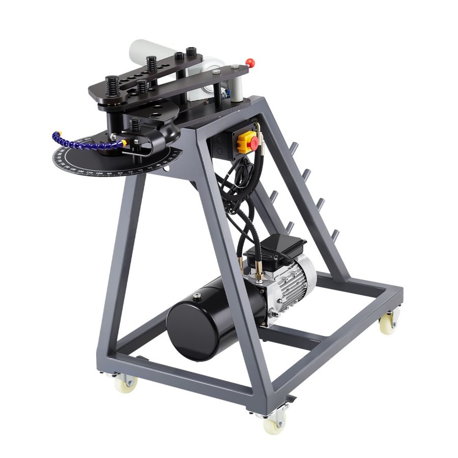 VEVOR Electric Tube Bending Machine, 750W Electric Tubing Bender with 6L Hydraulic Cylinder, Movable Pipe Bender Machine with 3 Dies & 180° Max Bending Angle, Suitable for 25.4mm, 38.2mm, 42mm Pipes