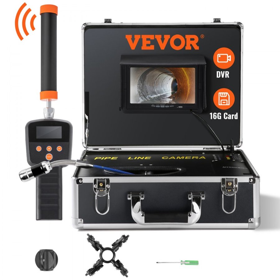 VEVOR Sewer Pipe Inspection Camera – 40m, 7" Screen, 1000TVL