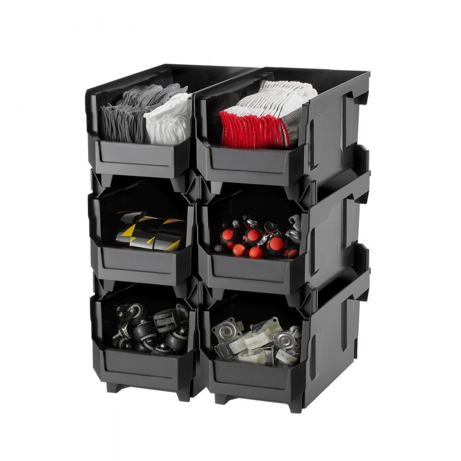 VEVOR Stackable Plastic Storage Containers – 6 Pack