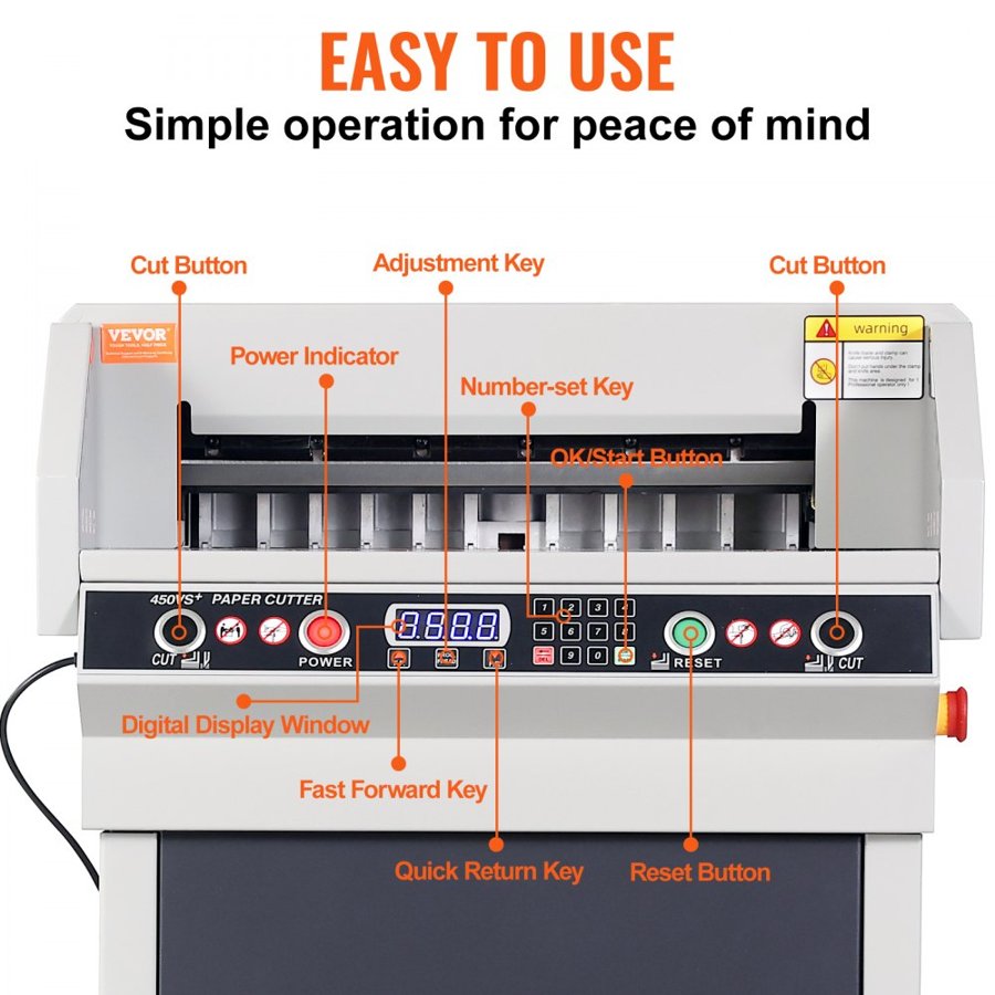 VEVOR 18" 450mm Paper Cutter Cutting Machine Office Electric  Heavy Duty
