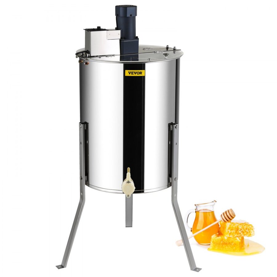 VEVOR Electric Honey Extractor – 4/8 Frames, 140W, 1300 RPM